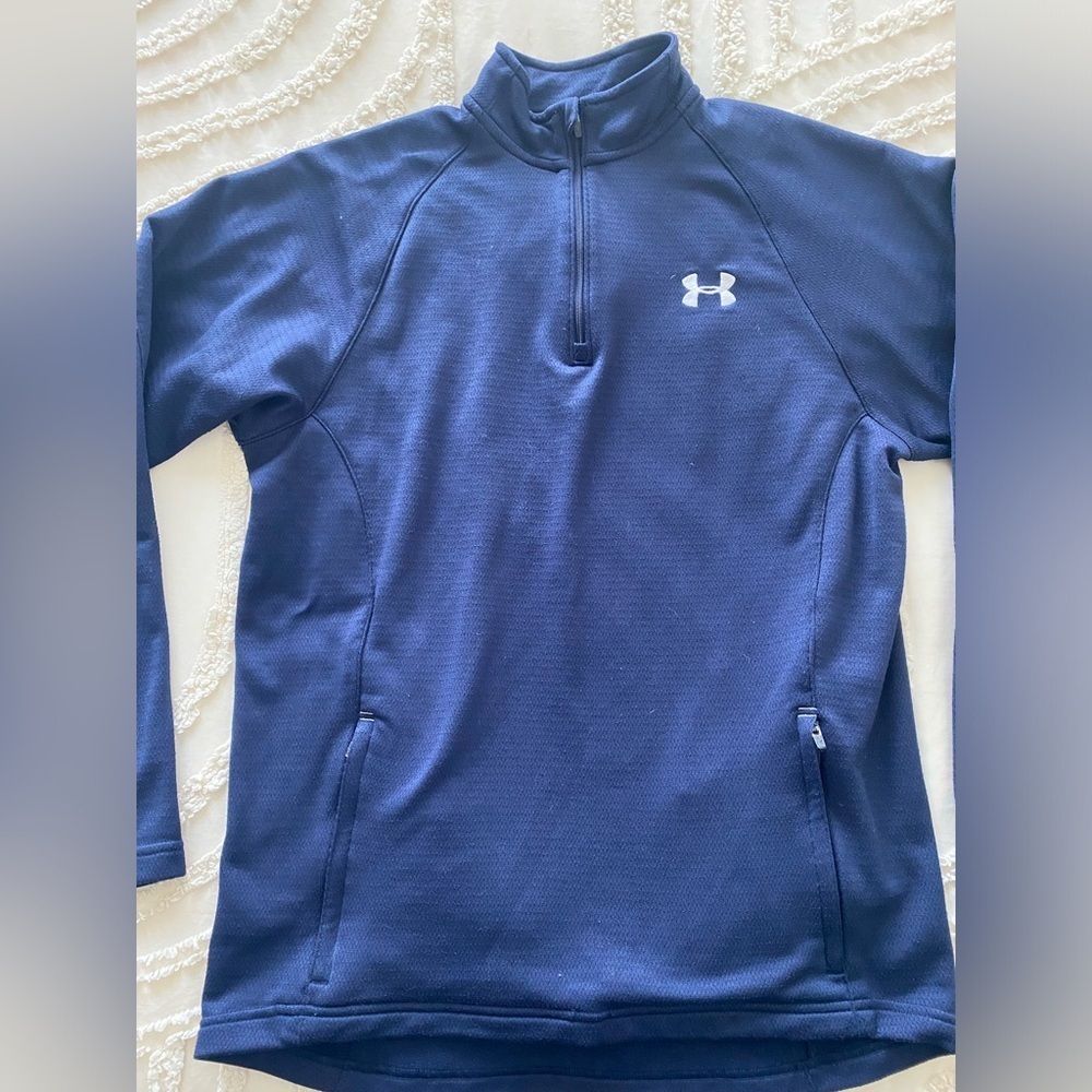Under Armour Navy and White Pullover